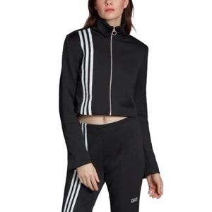 NWT ADIDAS TLRD ZIP UP LONG SLEEVE TRACK JACKET SIZE SMALL IN BLACK AND WHITE